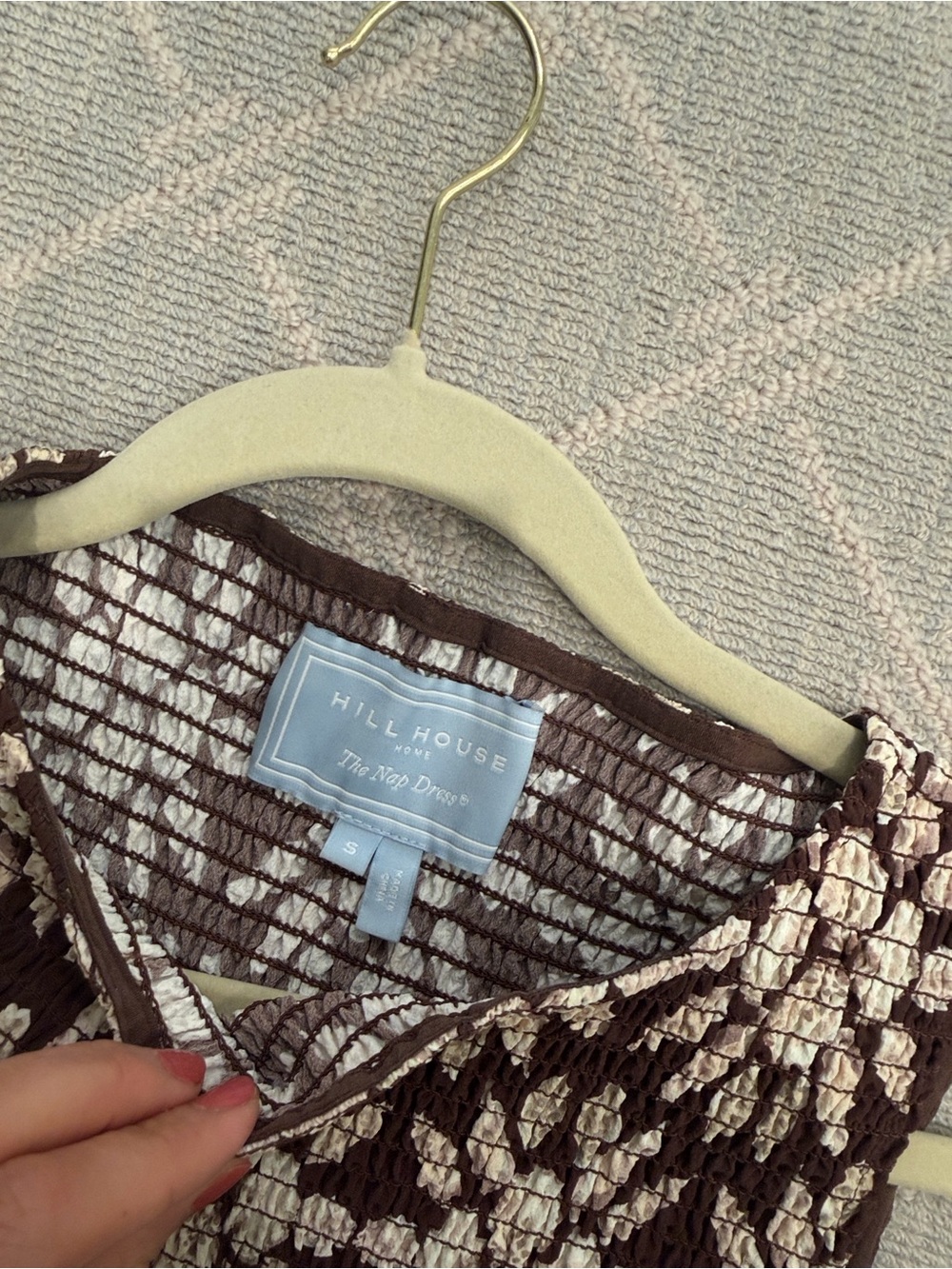 Hill House Brown Maxi Dress with Cream Floral Print - Picture 2 of 4